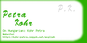 petra kohr business card